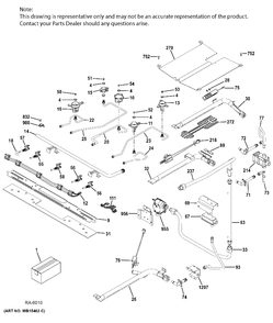 GAS & BURNER PARTS Diagram and Parts List for JCGB860SEJ3SS  General Electric Range