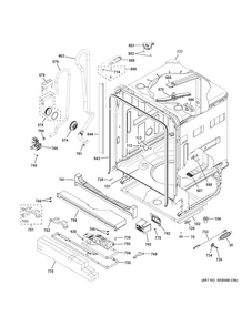 Body Parts Diagram and Parts List for GDT680SSH7SS  General Electric Dishwasher