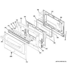 Lower Door Diagram and Parts List for JGB860DEJ2BB  General Electric Range