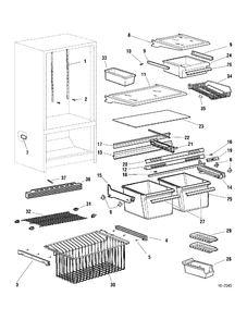 CABINET Diagram and Parts List for CCC18KAAAWW  General Electric Refrigerator