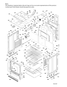 Part Location Diagram of WS01L15072 GE GLASS DOOR Assembly