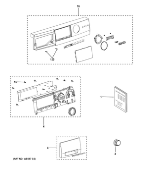 Controls Diagram and Parts List for GFT14ESSM1WW  General Electric Dryer