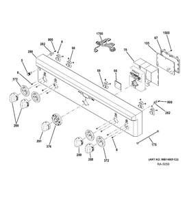 CONTROL PANEL Diagram and Parts List for ZDP304NP7SS  General Electric Range