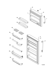 DOOR PARTS Diagram and Parts List for GTM14YEYRVN0  General Electric Refrigerator