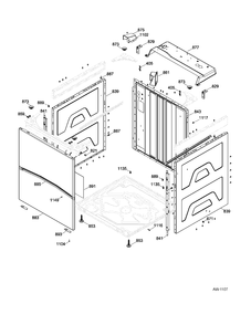 WASHER CABINET Diagram and Parts List for GUAP270EM3WW  General Electric Washer