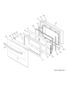 UPPER DOOR Diagram and Parts List for PT7550DF8BB  General Electric Wall Oven