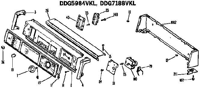 Part Location Diagram of WE4X634 GE 5 BTN SW Assembly