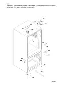 HINGE PARTS Diagram and Parts List for PFE24JGKAKWW  General Electric Refrigerator