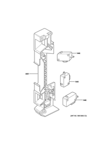 Latch Board Parts Diagram and Parts List for JES1072SH1SS  General Electric Microwave