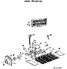 Unit Parts Diagram and Parts List for TBX18LLGRAD  General Electric Refrigerator