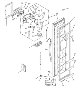 Freezer Door Diagram and Parts List for GSS22IFPACC  General Electric Refrigerator