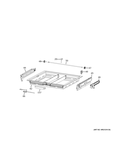 Cafe Convertible Shelves Diagram and Parts List for CVE28DP4NDW2  General Electric Refrigerator