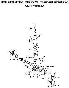 Motor-pump Mechanism Diagram and Parts List for GSD640P-48WB  General Electric Dishwasher