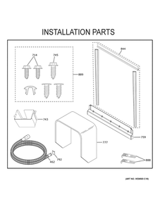 Installation Parts Diagram and Parts List for CDT875P2N7S1  General Electric Dishwasher