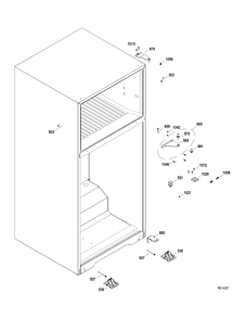 CASE PARTS Diagram and Parts List for GTRS0KBZALSS  General Electric Refrigerator