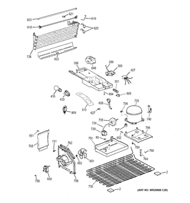 UNIT PARTS Diagram and Parts List for MTS17BBDJRWW  General Electric Refrigerator