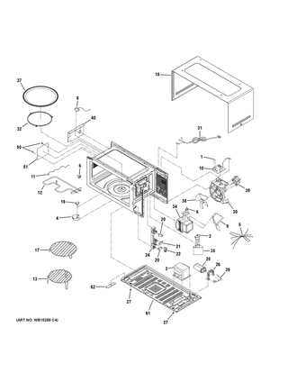 Oven Cavity Parts Diagram and Parts List for CEB1599EL1DS  General Electric Microwave
