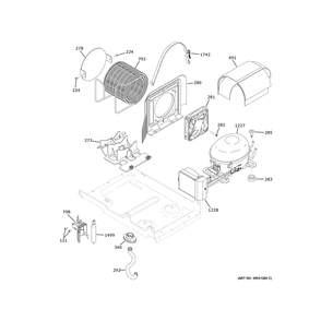 Machine Compartment Diagram and Parts List for CIC36RP2VDS1  General Electric Refrigerator