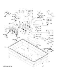GAS & BURNER PARTS Diagram and Parts List for CGP9530SL1SS  General Electric Cooktop