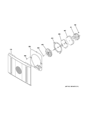 CONVECTION FAN Diagram and Parts List for C2Y366SEL1SS  General Electric Range