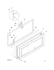 DOOR Diagram and Parts List for FCM7DMCWH  General Electric Freezer