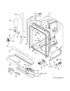 Body Parts Diagram and Parts List for GDT625PSJ2SS  General Electric Dishwasher
