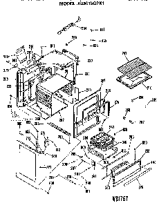 Main Body Diagram and Parts List for JGBC15GPK1  General Electric Range