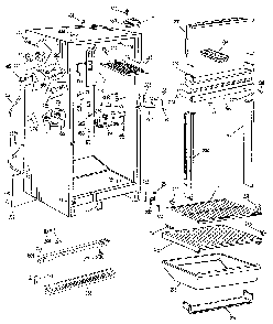 Cabinet Diagram and Parts List for TBF14SKD  General Electric Refrigerator