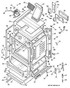 Lower Oven Diagram and Parts List for JKP36G*D2  General Electric Microwave Oven Combo