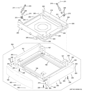 Base Pan & Riser Assembly Diagram and Parts List for GFWR4800F2WW  General Electric Washer