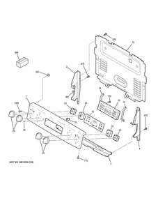 Control Panel Diagram and Parts List for JB645DK5BB  General Electric Range