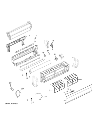 Optional Accessories Diagram and Parts List for AW24LP2VHA  General Electric Air Conditioner