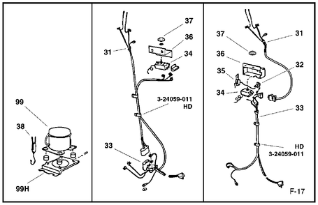 ELECTRICAL & SYSTEM Diagram and Parts List for JHC5DRW-2  General Electric Freezer