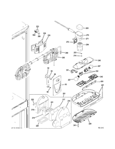 FF SECTION Diagram and Parts List for ZFGP21HZJSS  General Electric Refrigerator