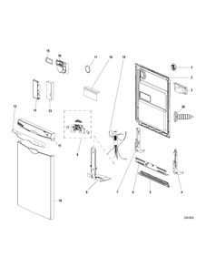 CONTROLS-DOOR Diagram and Parts List for GDWF760V02SS  General Electric Dishwasher