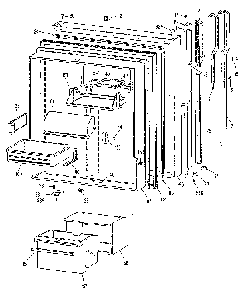 Fresh Food Door Diagram and Parts List for TBX25RLF  General Electric Refrigerator