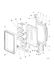 FF DOOR Diagram and Parts List for 3222-00R0S00-A  General Electric Refrigerator