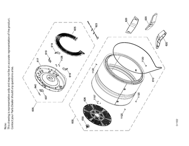 DRUM ASM Diagram and Parts List for GTD42EAMJ2WW  General Electric Dryer