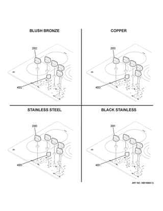 Part Location Diagram of WB03X31409 GE COPPER RANGE CONTROL KNOB
