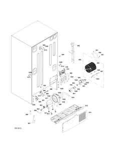 SEALED SYSTEM AND MOTHER BOARD Diagram and Parts List for PFSF0MFZJBB  General Electric Refrigerator