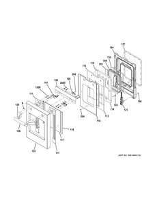SMALL DOOR ASSEMBLY Diagram and Parts List for ZGP486LRR4SS  General Electric Range