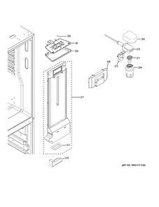 Fresh Food Section Diagram and Parts List for GNE21FSKAFSS  General Electric Refrigerator