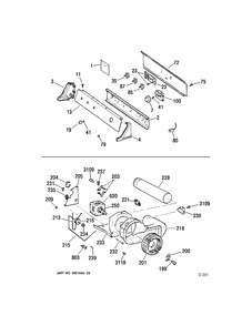 CONTROL Diagram and Parts List for UPSR513EA0WW  General Electric Dryer