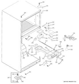Fresh Food Section Diagram and Parts List for GTH18IBDLRBB  General Electric Refrigerator