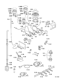 GAS PARTS Diagram and Parts List for CFSGG24K1SS  General Electric Range