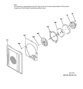 SMALL CONVECTION FAN Diagram and Parts List for ZDP486NDP7SS  General Electric Range