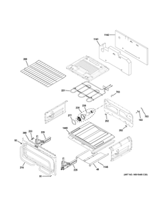 Upper Oven Diagram and Parts List for JGBS86SP3SS  General Electric Range