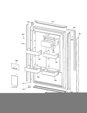 DOOR Diagram and Parts List for ZIR360NHCRH  General Electric Refrigerator