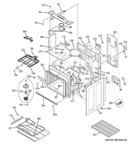 Body Parts Diagram and Parts List for PHB920EJ1ES  General Electric Range