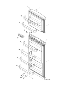 DOOR PARTS Diagram and Parts List for MTR09YAWAWW  General Electric Refrigerator